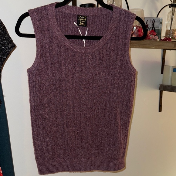 Lulakate Sweaters - Elegant Purple Sleeveless Sweater